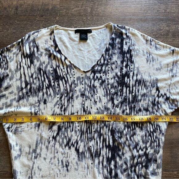 Calvin Klein Tunic Dress Dolman Sleeve Animal Print Beaded Large - Picture 9 of 13